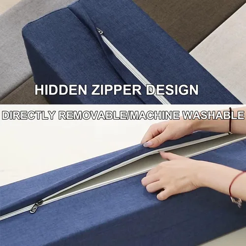 Vista 4 de Relleno de espacio para mesita de noche para extensor de colchón rectangular de pared, esponja gruesa, almohada de cuña larga entre cabecera y Beige