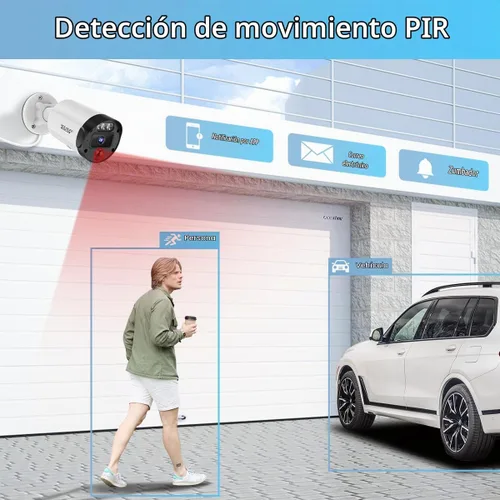 Vista 5 de Almacenamiento de 90 días y audio de 2 vías: sistema de cámara de seguridad con cable para exteriores, sistemas de cámara de seguridad con cable