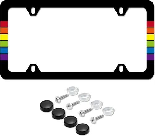 Vista 9 de UNINDREM - 2 piezas de marco para placa con bandera estadounidense, de acero inoxidable, a prueba de óxido, decoración de piezas de automóvil