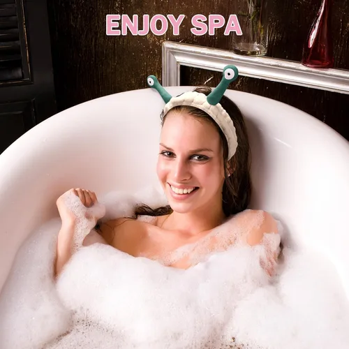 Vista 19 de Bonita diadema de caracol rosa, cara lavada para mujer, maquillaje, ducha, spa