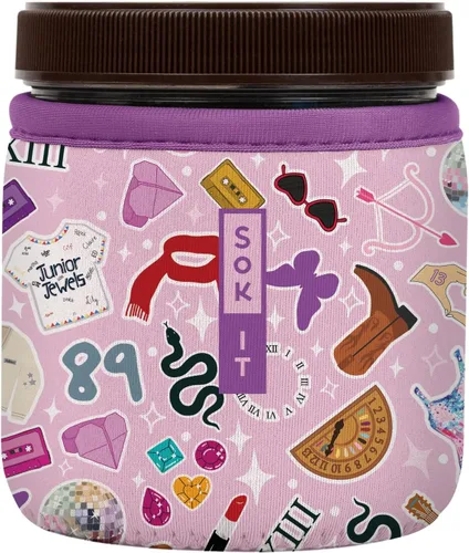 Vista 93 de Sok It IceCreamSok Cubierta de Neopreno Aislante (Floral Abstracto, Pintas de Helado Rectas)