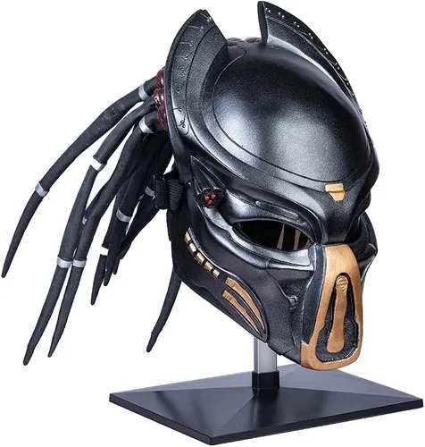 Vista 9 de Xcoser Máscara de depredador con rastas, accesorios para disfraz de cabello para Halloween y cosplay