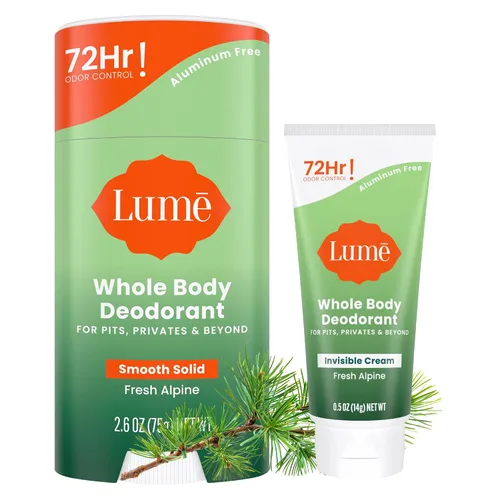 Vista 11 de Lume Desodorante para todo el cuerpo - Crema invisible en tubo mini + paquete de barra sólida - Control de olor durante 72 horas - Sin aluminio