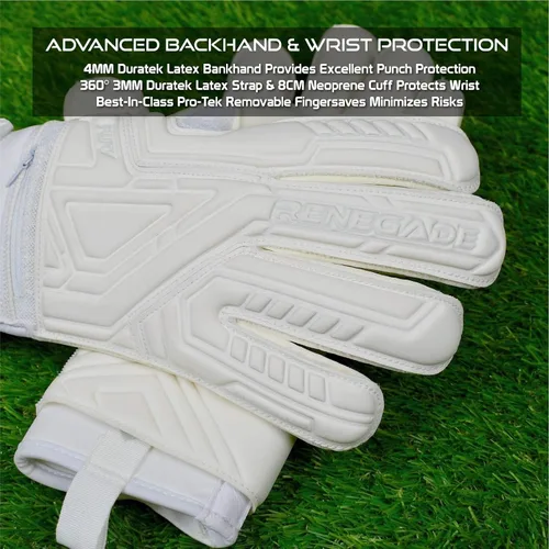 Vista 6 de Renegade GK Fury - Guantes de portero de alto rendimiento, protección antimicrobiana (tallas 6-11, 7 estilos, nivel 4), protectores de dedo Pro-Tek