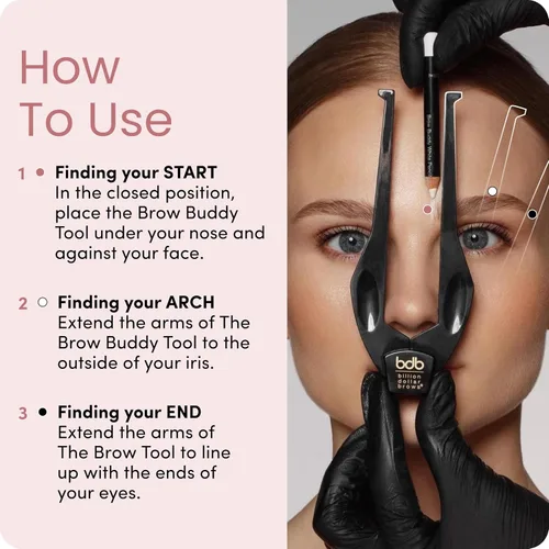 Vista 6 de Billion Dollar Brows Brow Buddy Kit Juego de herramientas simétricas para modelar cejas