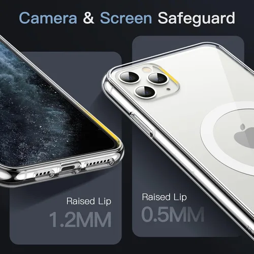 Vista 5 de JETech Funda magnética para iPhone 11 Pro Max de 6.5 pulgadas, compatible con carga inalámbrica MagSafe, a prueba de golpes, parte trasera