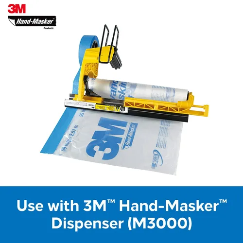 Vista 4 de Película de enmascaramiento avanzada 3M Hand Masker, 72 pulgadas x 90 pies, adherencia estática mantiene la película en su lugar, previene que