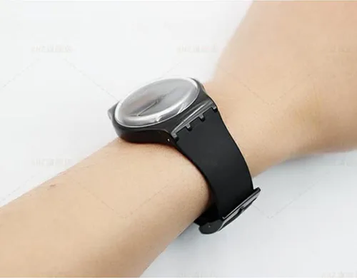 Vista 5 de Lijinlan Correa de silicona de repuesto para Swatch de 0.669 in, 0.748 in, 0.787 in, correa de reloj impermeable para Swatch Negro
