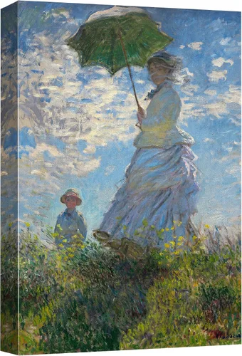 Vista 137 de wall26 Prado con álamos por Claude Monet - Arte moderno impresionista, arte en lienzo para el hogar, 12 x 18 pulgadas
