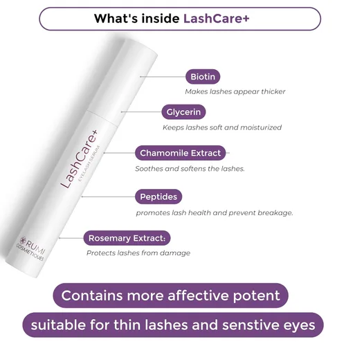 Vista 3 de LashCare+ Suero para mejorar las pestañas para mujeres maduras, pestañas más largas y gruesas en 12 semanas, para ojos sensibles, crecimiento