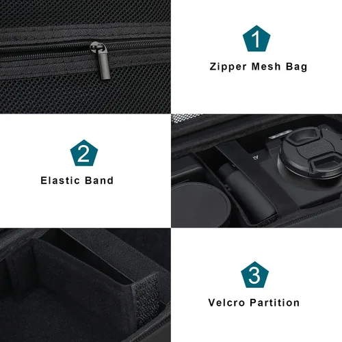 Vista 5 de Canboc Funda para cámara digital 4K para Femivo/IWEUKJLO/VETEK/VJIANGER 4K 48MP Vlogging para fotografía y video, bolsa para cámara de vlog