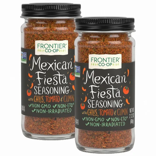 Vista 10 de Frontier Co-op Condimento Mexicano Fiesta, tarro de 2.12 onzas, chiles, tomate y comino, toque de limón y cilantro, sin sal, kosher, no ETO