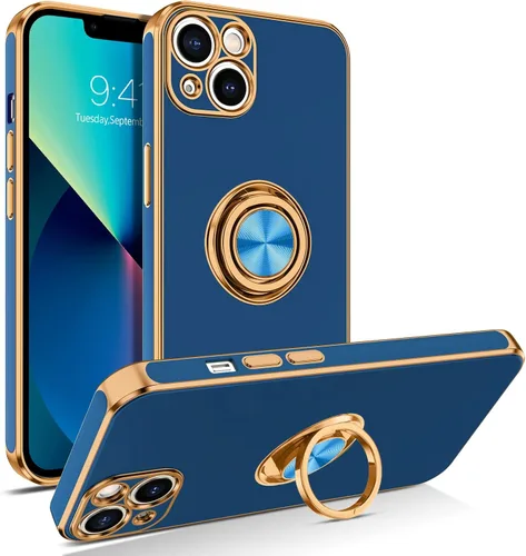 Vista 10 de BENTOBEN Funda para iPhone 13, funda para iPhone 13, ajuste delgado, soporte de anillo de 360°, soporte magnético para automóvil, soporte para Negro