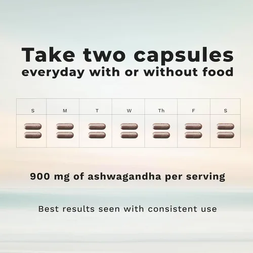 Vista 2 de LifeSeasons Essentials Ashwagandha - Suplemento de apoyo para el estrés y el sueño - Mente tranquila y concentrada - Mejora el rendimiento atlético