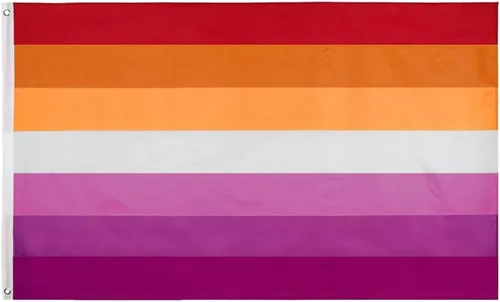 Vista 7 de Bandera original de orgullo lésbico Flaglink 3 x 5 pies - Bandera arcoíris lésbica