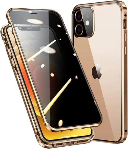 Vista 8 de Funda de bloqueo de seguridad para iPhone 12 Mini de 5.4 pulgadas, antiespías, protector de lente de cámara integrado, cubierta magnética Negro