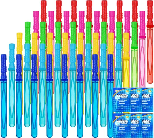 Vista 9 de JOYIN - Varitas grandes de 14.6 pulgadas para hacer burbujas para niños, 6 piezas con solución de recambio, juguete de verano, recuerdo de fiesta