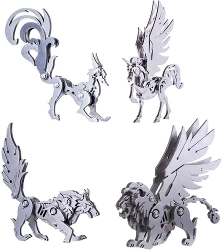 Vista 12 de Metalkitor Rompecabezas de metal 3D para adultos, varita mágica para Metalkitor Mantis gigante y modelo Big Fox, adorno Steampunk DIY - Rompecabezas