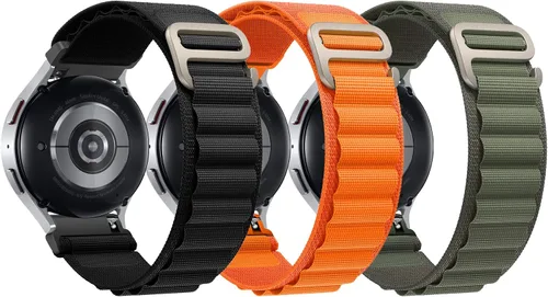 Vista 23 de Correa de nylon compatible con Samsung Galaxy Watch 7/FE/6/5 Pro 4 3/Watch 4 6 Classic/Active/Gear S2 S3 Frontier, correa de bucle deportivo de 20