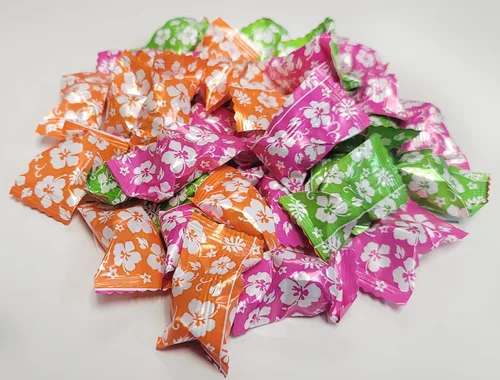 Vista 4 de PEPPERMINTS - 100 unidades envueltas en envoltorio de dulces con temática de discoteca de jardín de Luau - Caramelo hawaiano