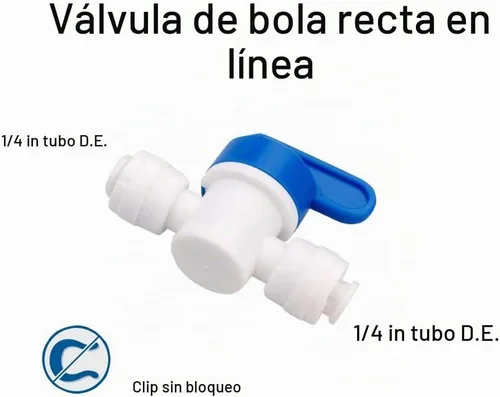 Vista 2 de Válvula de bola de cierre en línea de 1/4 de pulgada de diámetro exterior y manguera y tubería, accesorios de conexión rápida de plástico