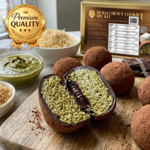 Vista 6 de Juego de barra de chocolate Dubai DIY – Kit creativo de galletas masticables de Dubai con relleno de malvavisco y estilo Dubai Kit de postre