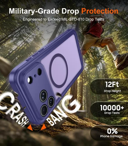 Vista 128 de Temdan - Funda impermeable diseñada para iPhone 12, protector de pantalla y cámara integrado IP68 bajo el agua, cuerpo completo, a prueba de caídas
