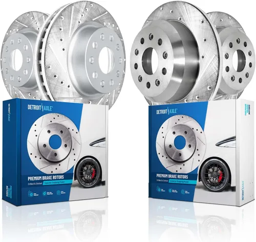 Vista 94 de Detroit Axle - 4 rotores de freno para Chevrolet Cruze 2014 2015 [modelos de motores de gas] Rotores de freno de disco perforados y ranurados
