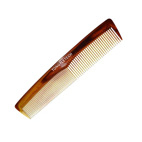Vista 4 de Peine de peluquería profesional Master Barber y Salon Antiestático Resistente al Calor Peine Fuerte y Duradero, Dientes Medianos y Finos en Ámbar