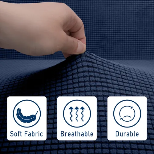 Vista 5 de Tlswshsy Cojines de comedor para autocaravana, fundas elásticas para asiento de sofá, protector de muebles de sofá biplaza lavable para Azul