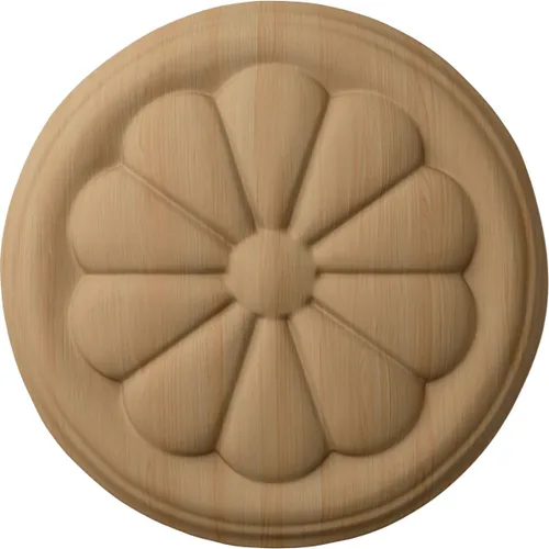 Vista 12 de Ekena Millwork ROS02X02REAL Roseta Redonda Reese, 2 3/4"W x 2 3/4"H x 1/4"P, Aliso