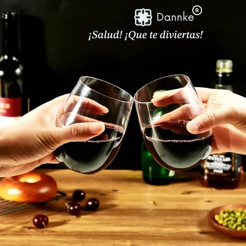 Vista 6 de 48 copas de vino de plástico sin tallo, vasos de fiesta desechables transparentes de 12 onzas para fiestas, vasos de vino