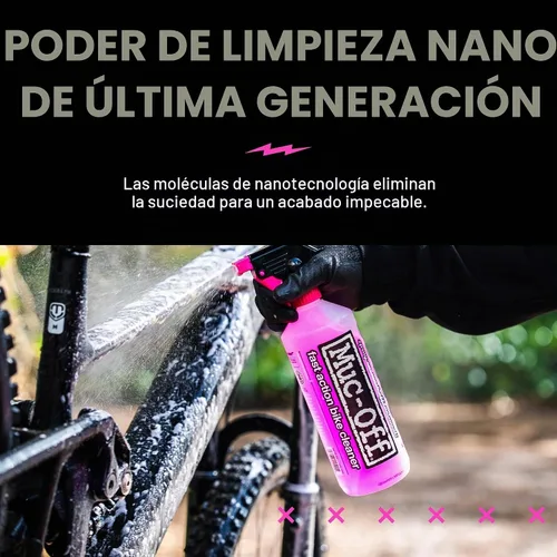 Vista 3 de Muc-Off Nano Tech - Limpiador de bicicletas de 1 litro Fórmula biodegradable, seguro en fibra de carbono y todas las superficies Rompe