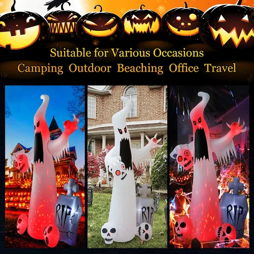 Vista 14 de HOPOCO Inflables de Halloween de 12 pies para decoración al aire libre