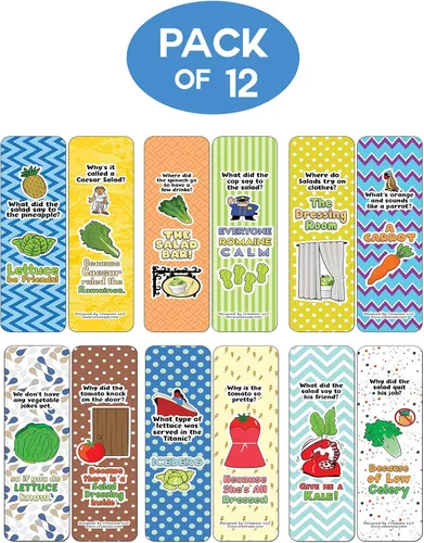 Vista 2 de Creanoso Divertidos marcapáginas de bromas de ensalada (paquete de 12) – Ideas de regalo de calidad premium para niños, adolescentes y adultos