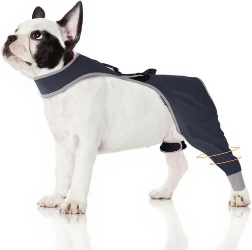 Vista 8 de Funda para perro para evitar lamer la pierna trasera, alternativa al collar cónico, proporciona protección contra heridas, manga de pierna trasera