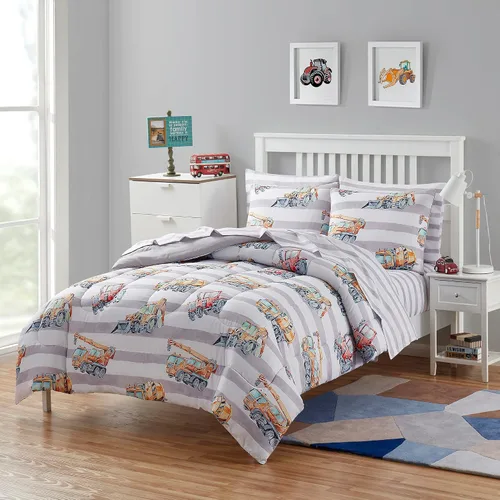 Vista 14 de Juego de edredón con diseño de baloncesto tamaño individual – Ropa de cama en una bolsa con sábanas, fundas de almohada y fundas decorativas