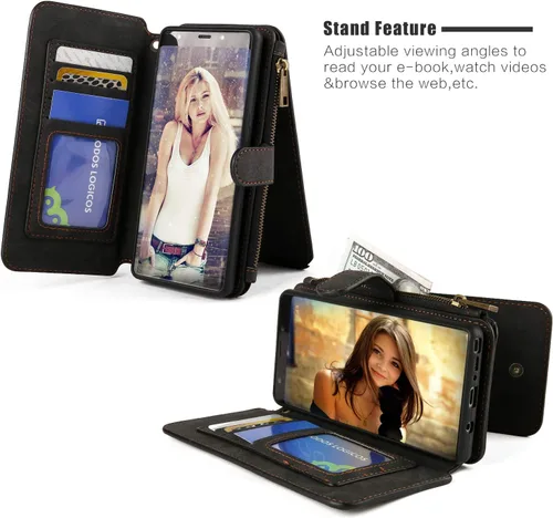 Vista 5 de MODOS LOGICOS Funda para Samsung Galaxy Note 8, [Cartera desmontable Folio] [2 en 1] [Almacenamiento de efectivo con cremallera]