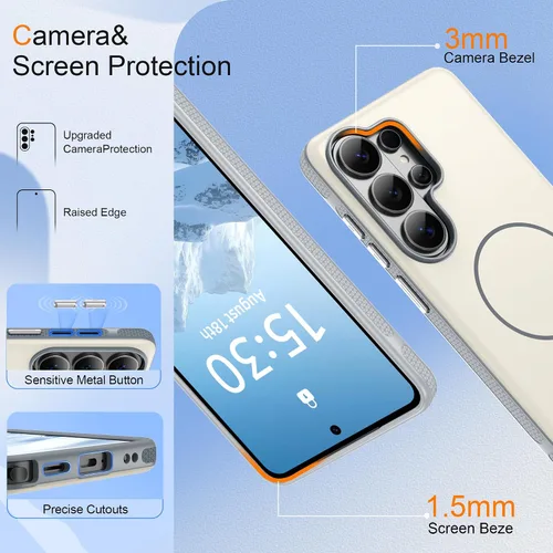 Vista 188 de Jshru Funda para Samsung Galaxy S26 Plus/Galaxy S25 Plus: para Galaxy S24 Plus [compatible con Magsafe] [2 protectores de pantalla HD] cubierta