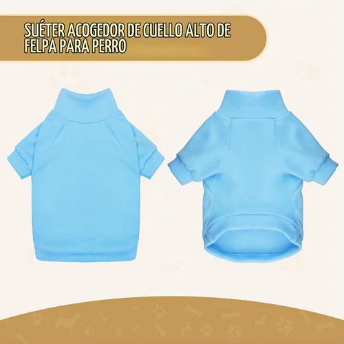 Vista 4 de Pack de 3 suéteres para perros de felpa, ropa para mascotas, cuello alto, suéter suave y cálido para perros pequeños, suéter para cachorros