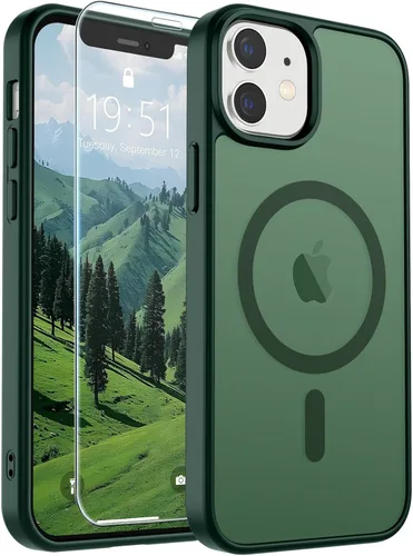 Vista 180 de SUPFINE Funda magnética para iPhone SE 2022 (3ª)/2020 (2ª), iPhone 8 (compatible con MagSafe) (protección contra caídas de grado militar), funda