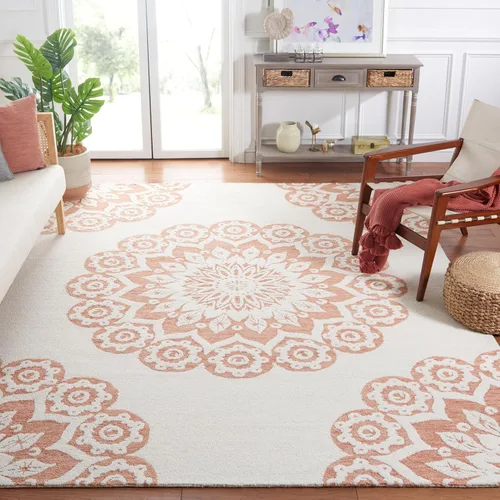 Vista 12 de SAFAVIEH Blossom Collection - Alfombra decorativa, 2 x 3 pies, color marfil y beige, lana hecha a mano, ideal para zonas de alto tráfico en entrada