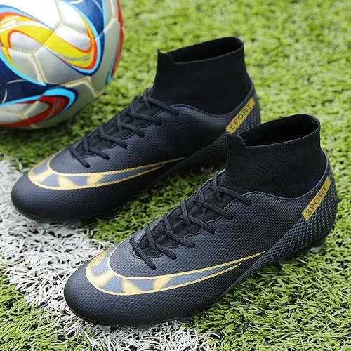 Vista 4 de YEFDG - Botas de fútbol para hombre, zapatos de fútbol con tacos y tacos para adultos, cómodos, atléticos, exteriores, interiores, competición