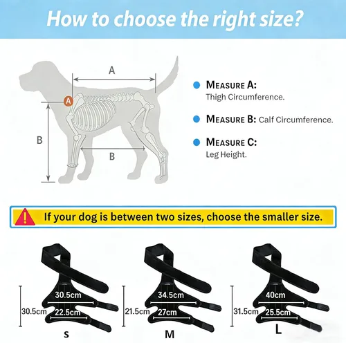 Vista 2 de Dog Hind Leg Support Brace, Adjustable Rear Leg Compression Wrap Adjustable Breathable Neoprene Rear Leg Support for Small, Medium & Large Dogs