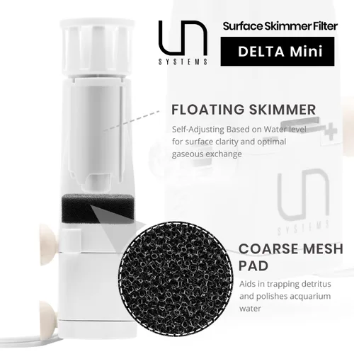 Vista 3 de Ultum Nature Systems Skimmer para superficie de acuario, filtro interno para peceras, elimina la película y el aceite de la superficie del agua, 66