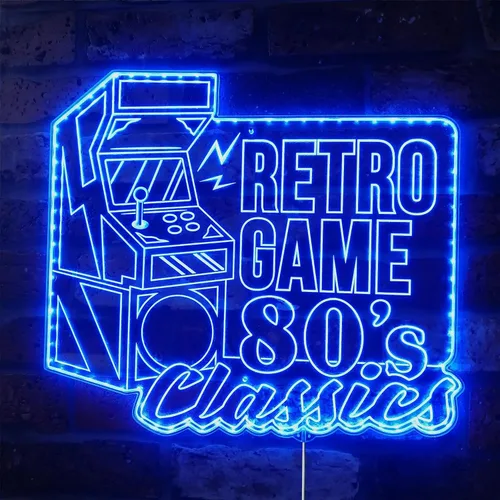 Vista 5 de ADVPRO Arcade Retro Game Classics Video Room RGB Dynamic Glam LED Sign - Forma de corte a borde - Decoración 3D inteligente - Señalización