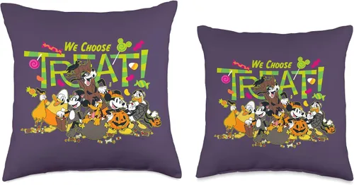 Vista 3 de Disney Mickey and Friends We Choose Treat - Almohada de Halloween, 18.0 x 18.0 in, multicolor