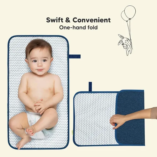 Vista 5 de KeaBabies Cambiador de pañales portátil y portabebés KeaBabies – Cambiador de bebé plegable impermeable – Todo en 1 Original transpirable Baby