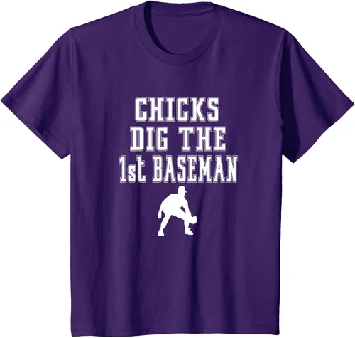 Vista 16 de Chicks Dig First Baseman - Camiseta de primera base Beisbol Player, Negro