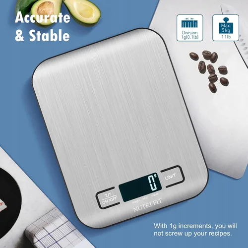 Vista 2 de Báscula de Alimentos, Básculas de Cocina Digitales Peso de Alimentos Gramos y Onzas para Pérdida de Peso Horneado Cocina de NUTRI FIT, Máximo 11lb